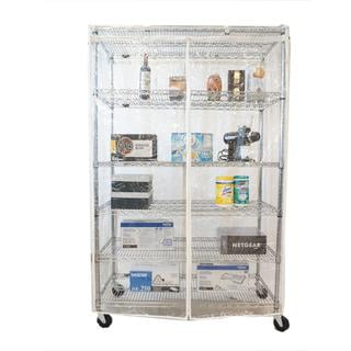 racks 48/"Wx24/"Dx72/"H COVER ONLY, Khaki//Clear Storage Shelving Unit Cover